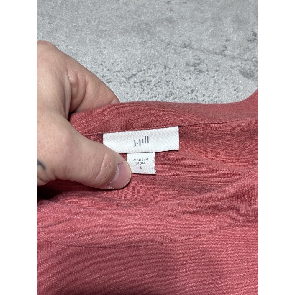 J Jill Women Size L Red Long Sleeve Shirt Stained - Picture 3 of 10